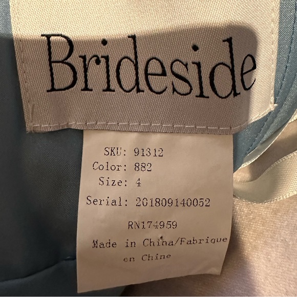 Brideside Cher dusty blue women’s chiffon spaghetti strap formal evening dress - Picture 16 of 16